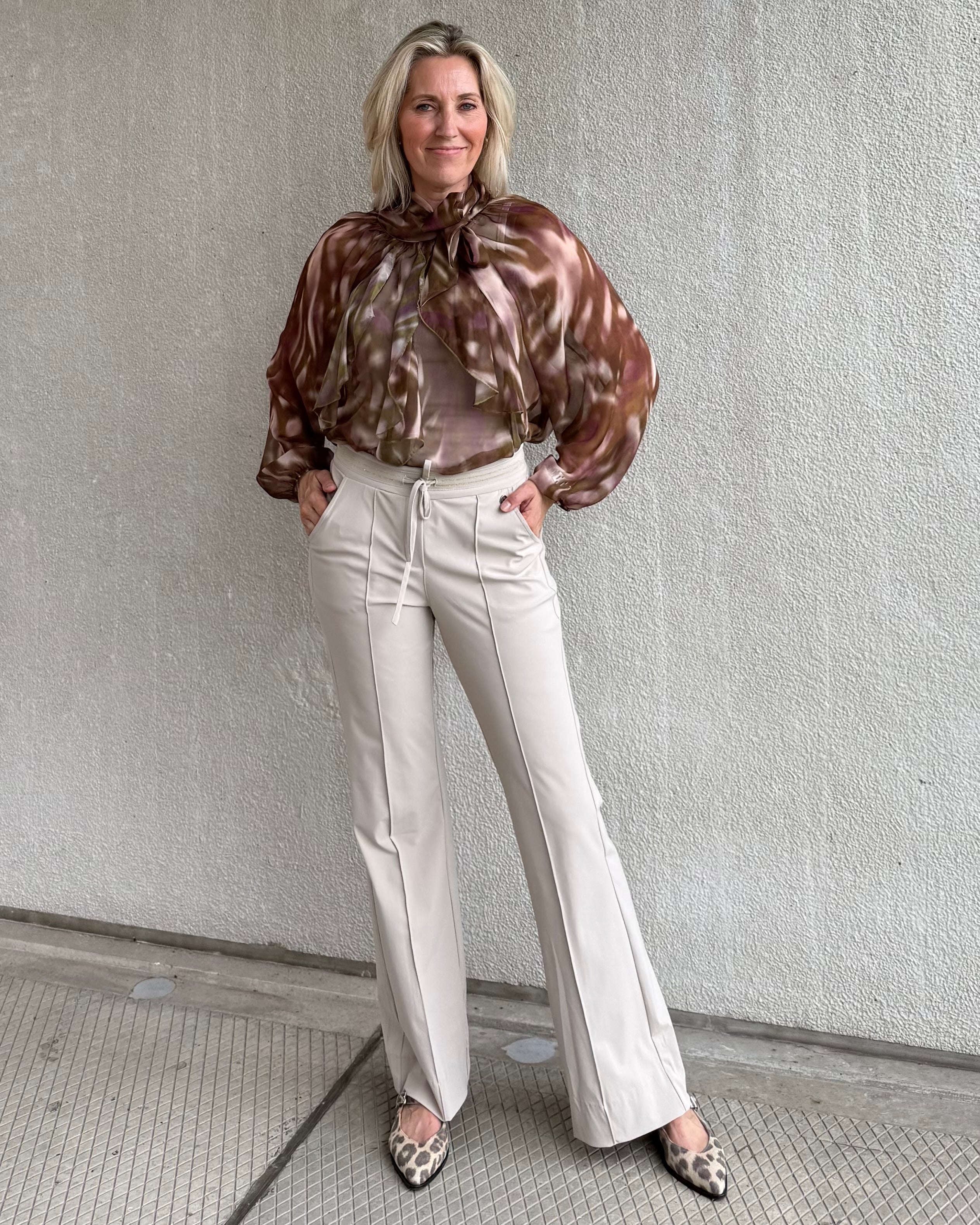 Est Voilà - Blouse Chiffon Groen Aubergine