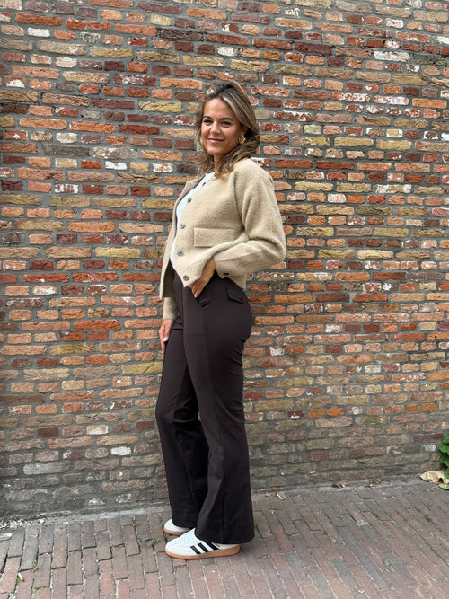 Travel Broek Fleur Donkerbruin - 2301 Broek - Est Voilà