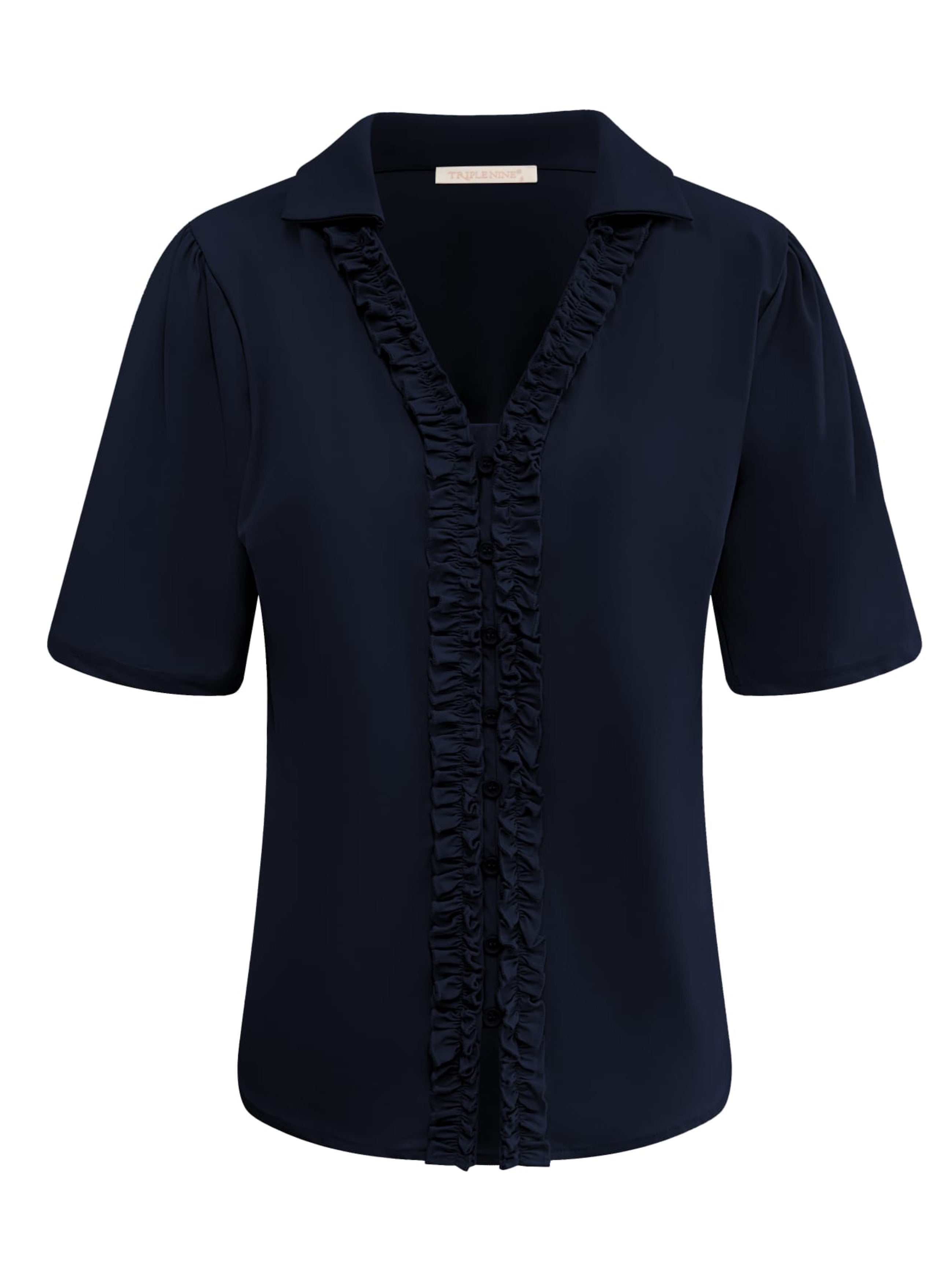 Triple Nine - Travel Blouse Camille Navy - 5931 Blouse - Est Voilà