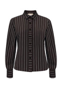 Travel Blouse Chalke Donkerbruin - 5921 Blouse - Est Voilà