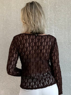 Triple Nine - Kanten Top Lucy Donkerbruin Top - Est Voilà