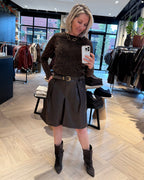Bermuda Carol PU Donkerbruin - Peet kleding