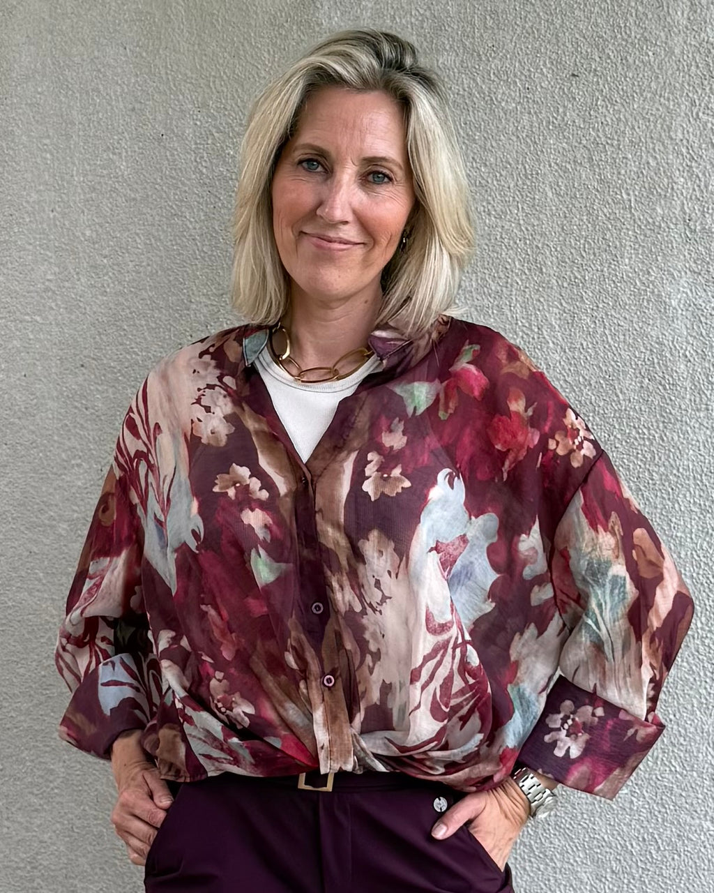 Est Voilà - Blouse Dani Aubergine Dessin