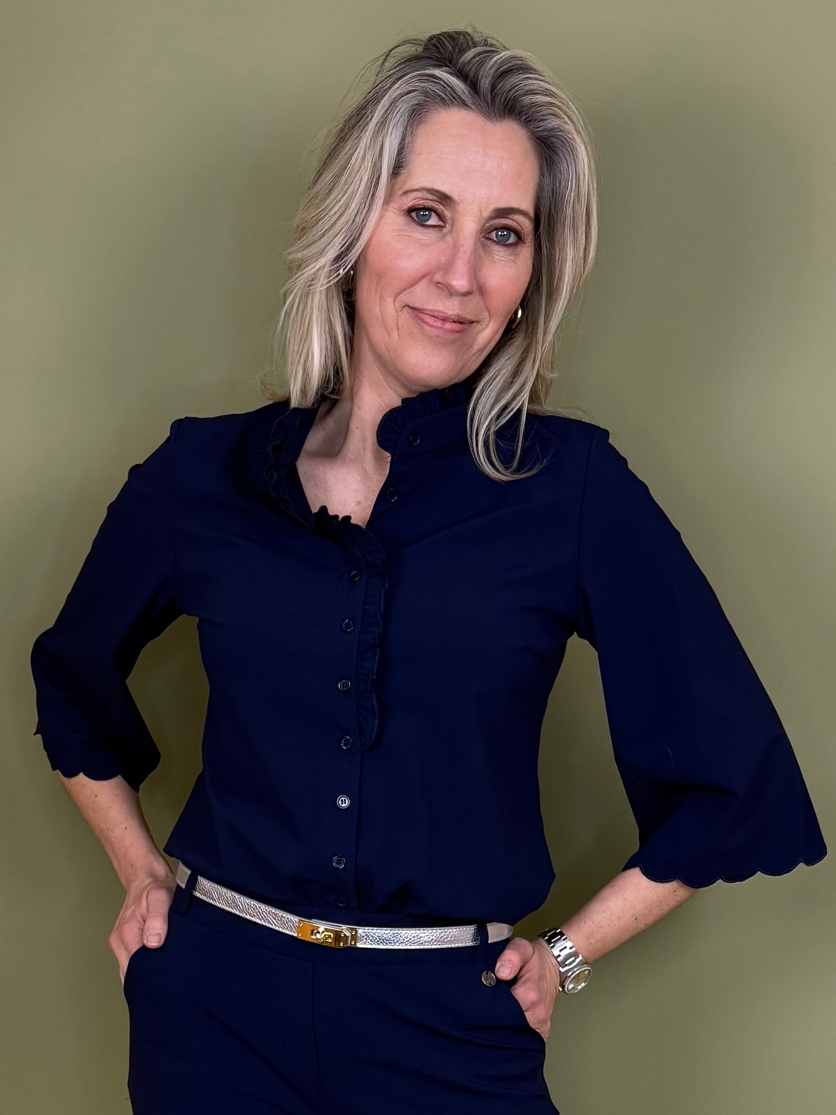 Triple Nine - Travel Blouse Chloé Navy - 5937 Blouse - Est Voilà