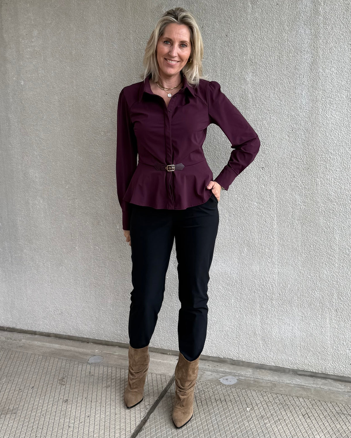 Triple Nine - Travel Blouse Simona Aubergine - 5950 Sjaals - Est Voilà