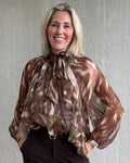 Est Voilà - Blouse Chiffon Bruin Zand