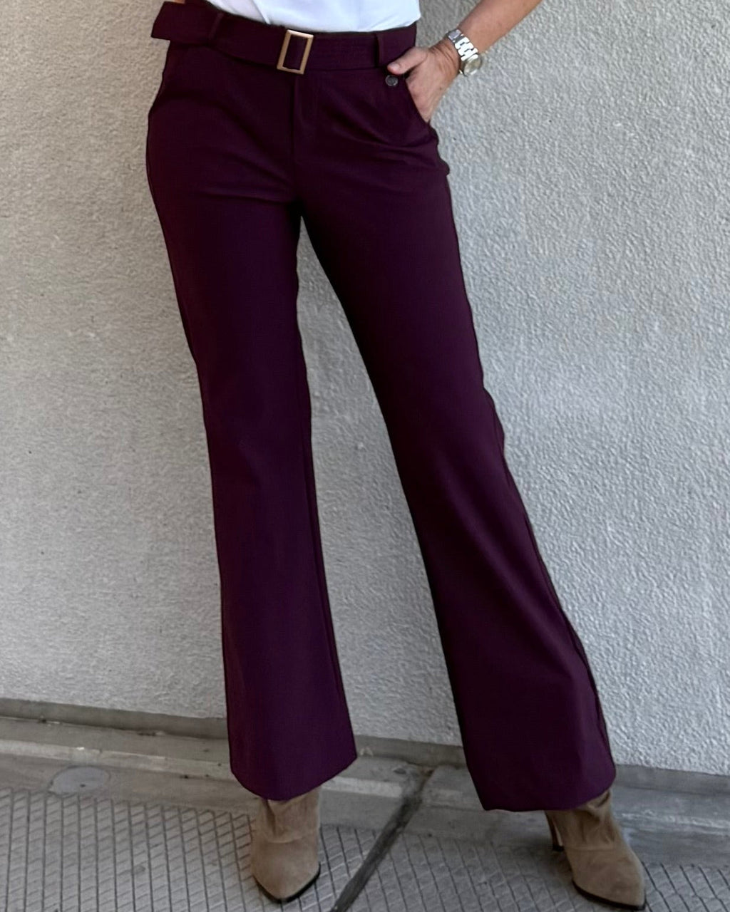 Triple Nine - Travel Broek Joy Aubergine - 3002 Broek - Est Voilà
