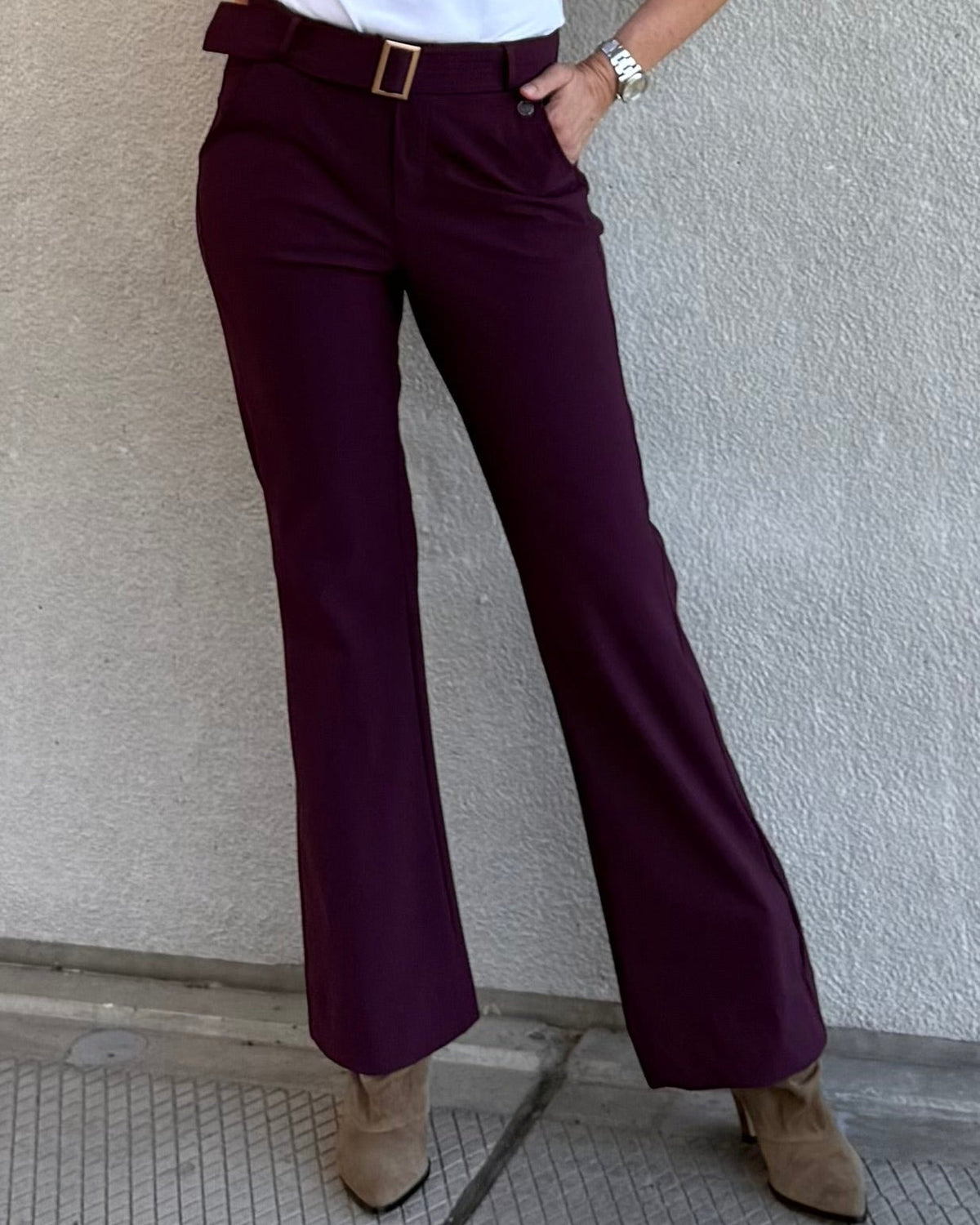 Triple Nine - Travel Broek Joy Aubergine - 3002 Broek - Est Voilà