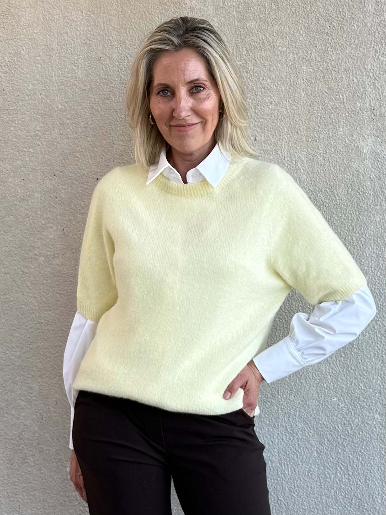 Triple Nine - Alpaca Top Levi Zachtgeel Trui - Est Voilà