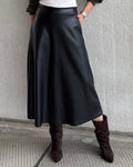 Est Voilà - Faux Leather Rok Maxime Zwart