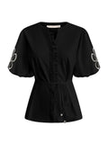 Triple Nine - Travel Blouse Yana Zwart - 5943 blouse - Est Voilà