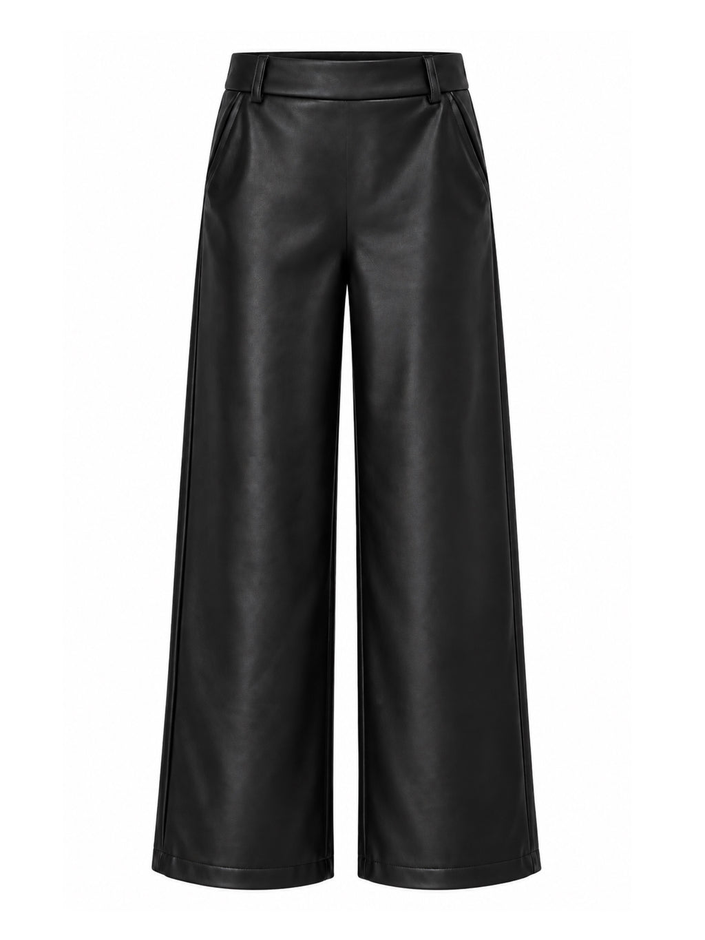 Est Voila - Faux Leather Wide Leg Zwart Broek - Est Voilà