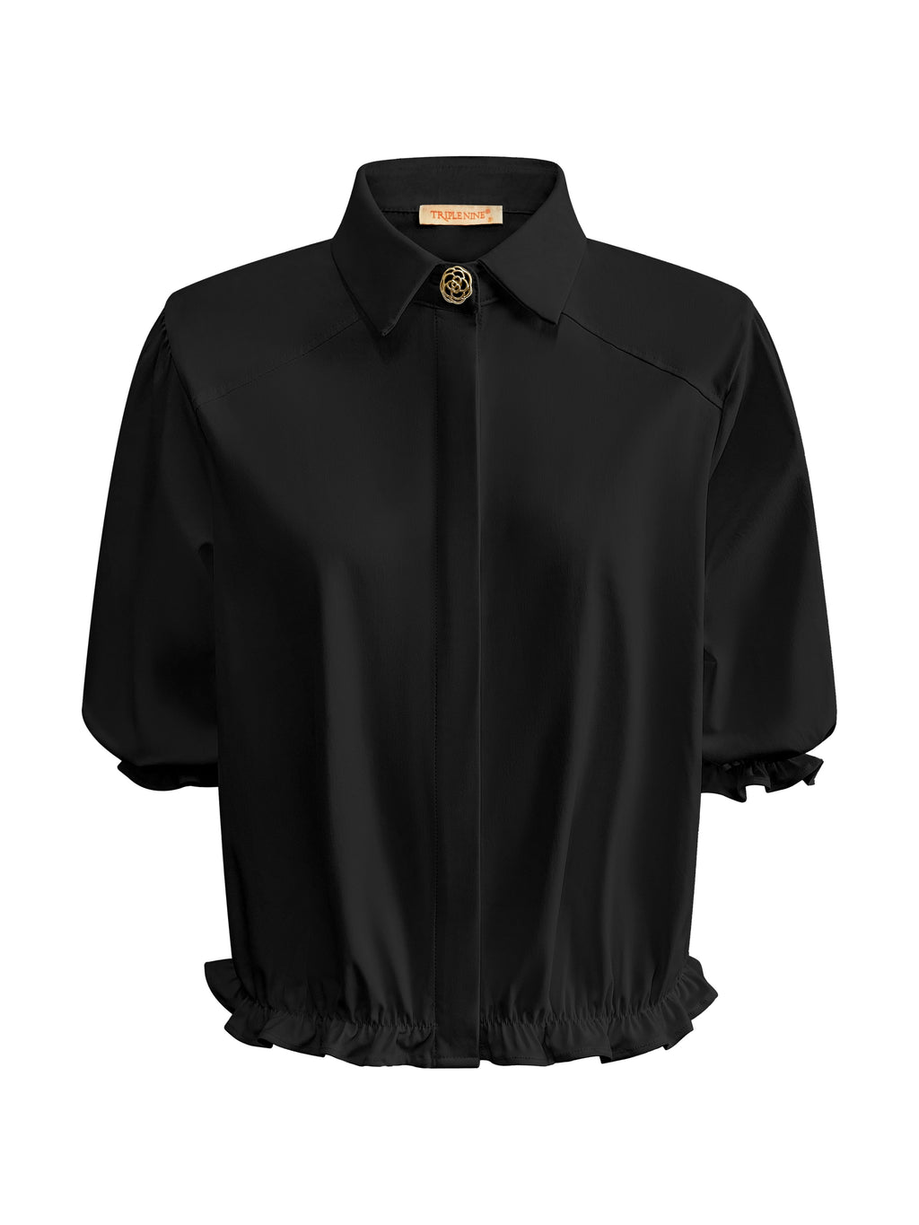 Triple Nine - Travel Blouse Dorée Zwart - 5941 Blouse - Est Voilà