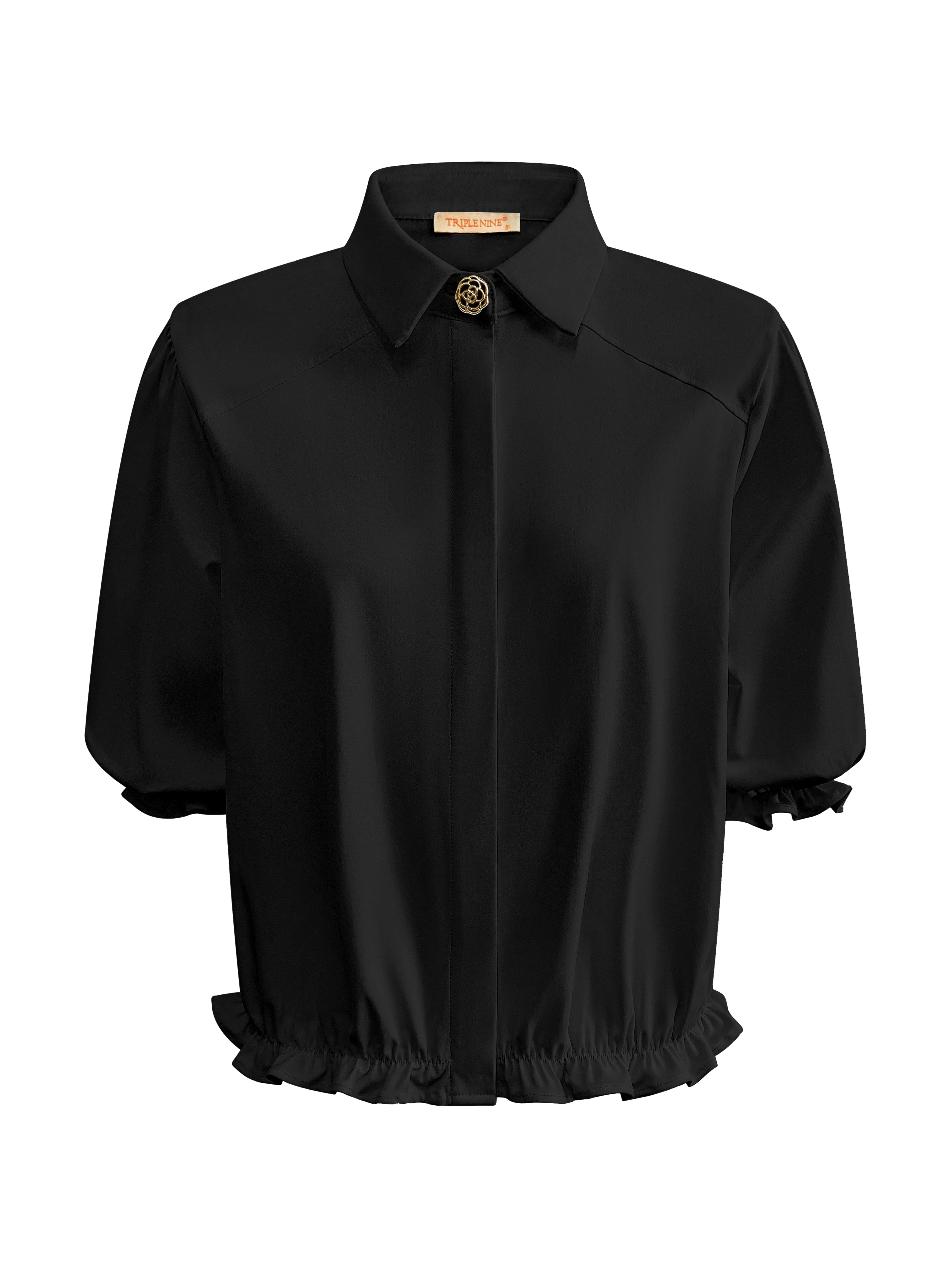 Triple Nine - Travel Blouse Dorée Zwart - 5941 Blouse - Est Voilà