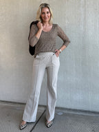 Triple Nine - Kanten Top Lucy Taupe Top - Est Voilà
