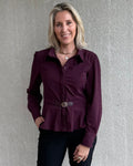 Triple Nine - Travel Blouse Simona Aubergine - 5950 Sjaal - Est Voilà