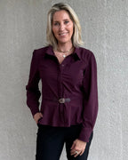 Triple Nine - Travel Blouse Simona Aubergine - 5950 Sjaal - Est Voilà