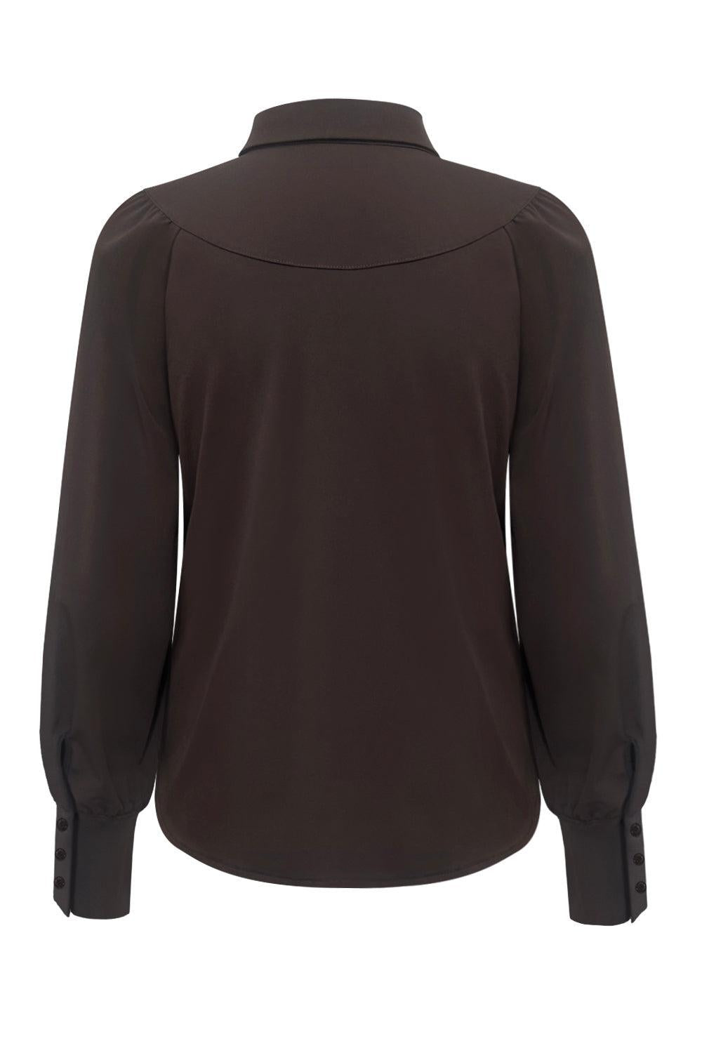 Travel Blouse Moon Donkerbruin - 5919 Blouse - Est Voilà