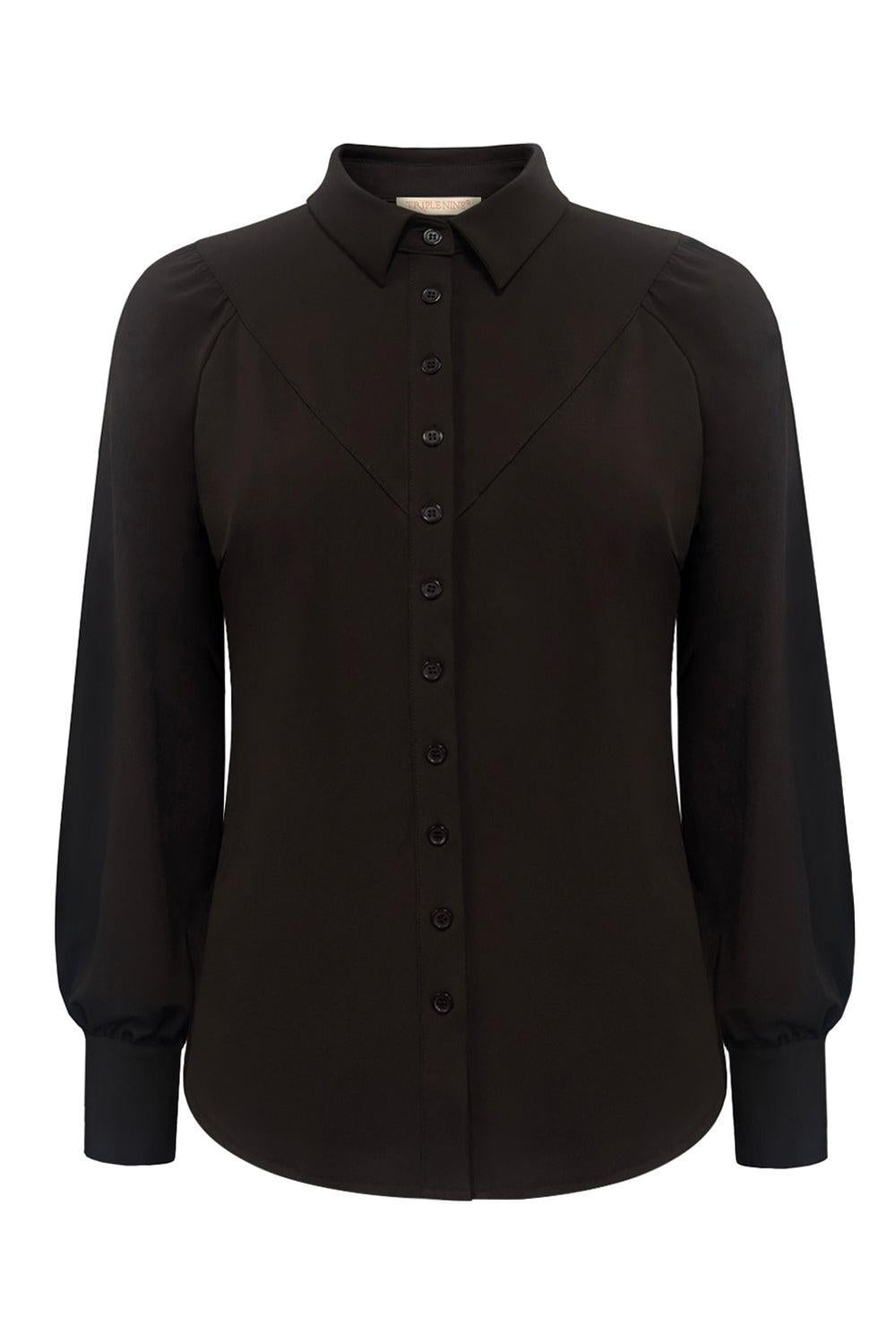 Travel Blouse Moon Donkerbruin - 5919 Blouse - Est Voilà