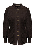 Triple Nine - Lace Blouse Mandarin Donkerbruin - 5946 Blouse - Est Voilà