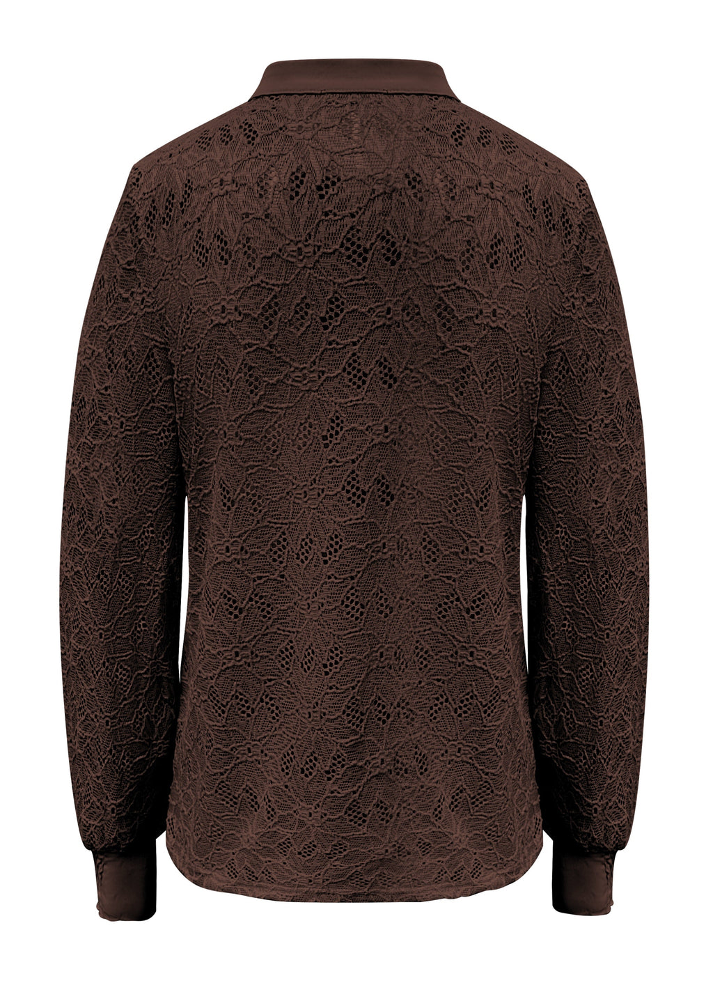 Triple Nine - Lace Blouse Mandarin Donkerbruin - 5946 Blouse - Est Voilà