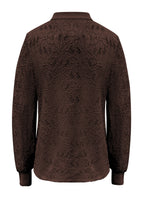 Triple Nine - Lace Blouse Mandarin Donkerbruin - 5946 Blouse - Est Voilà