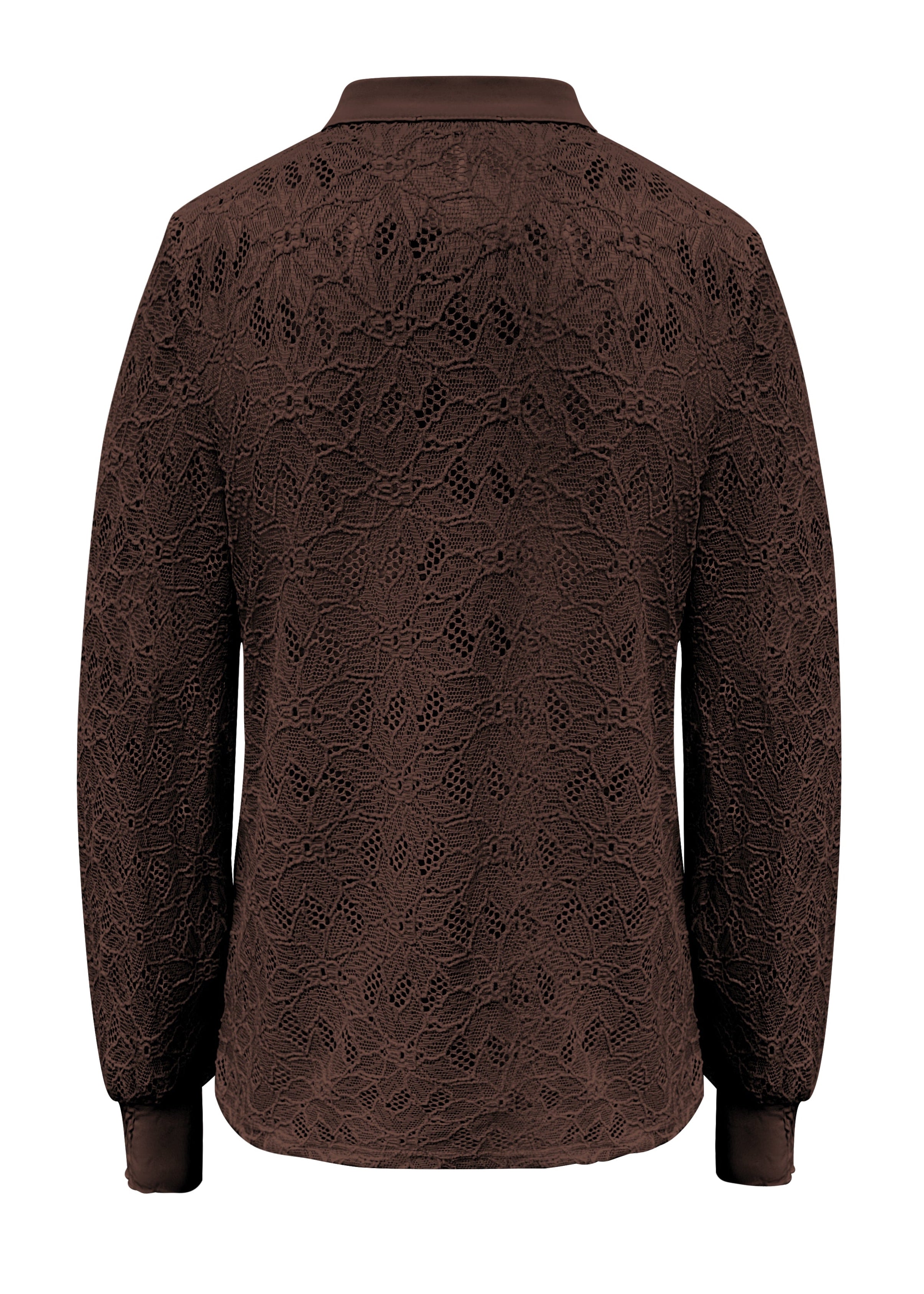 Triple Nine - Lace Blouse Mandarin Donkerbruin - 5946 Blouse - Est Voilà