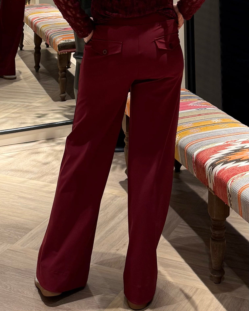 Triple Nine - Travel Broek Petra Bordeaux - 2703 - Peet kleding