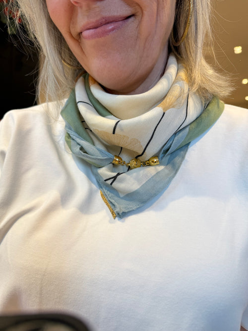 Est Voilà - Sjaal Magneet Bloem Salie Sjaals - Est Voilà