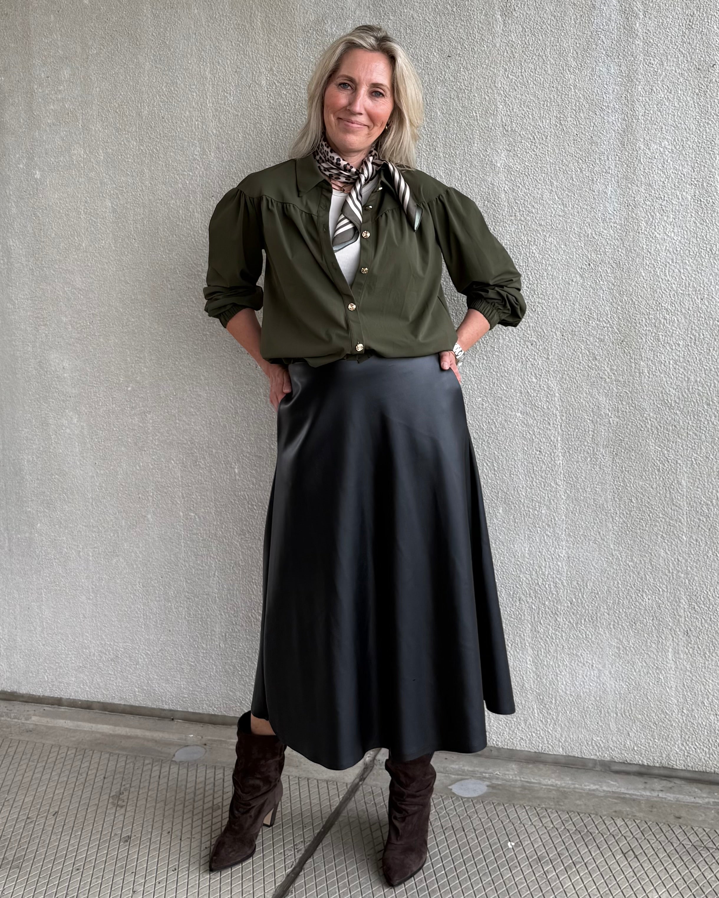 Est Voilà - Faux Leather Rok Maxime Zwart