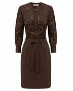 Triple Nine - Travel Jurk Lace Donkerbruin - 51842 Jurk - Est Voilà