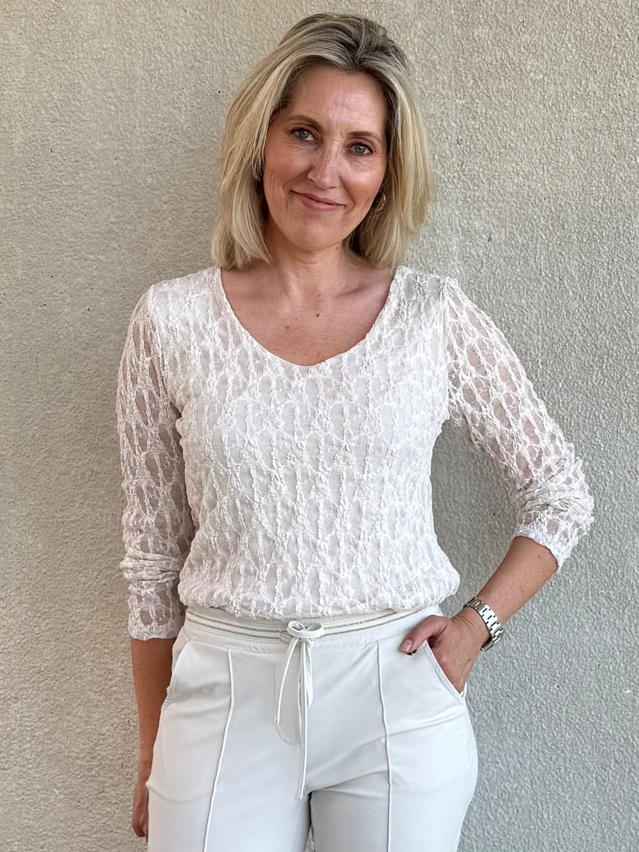 Triple Nine - Kanten Top Lucy Zand Top - Est Voilà