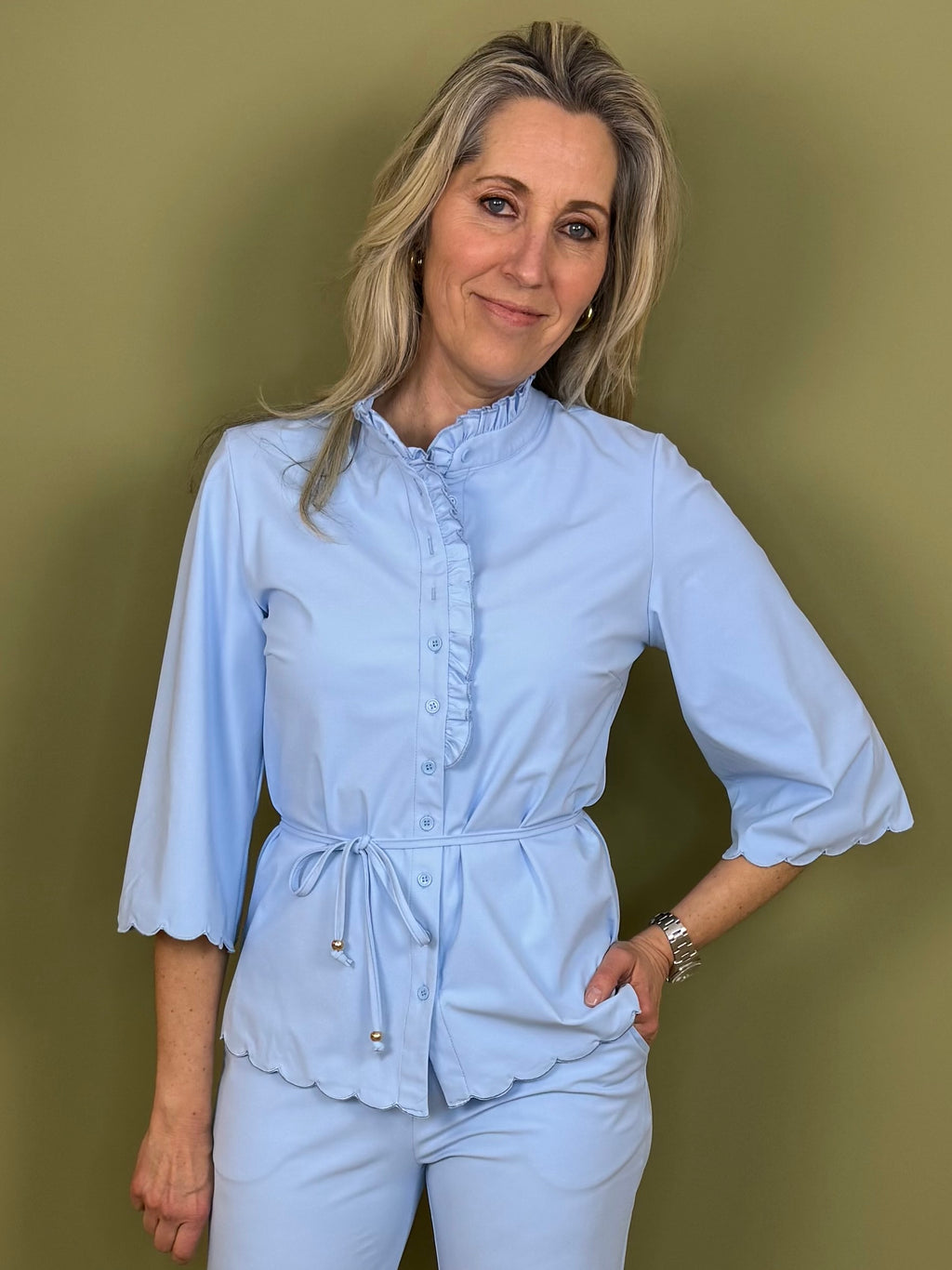 Triple Nine - Travel Blouse Chloé Lichtblauw - 5937 Blouse - Est Voilà