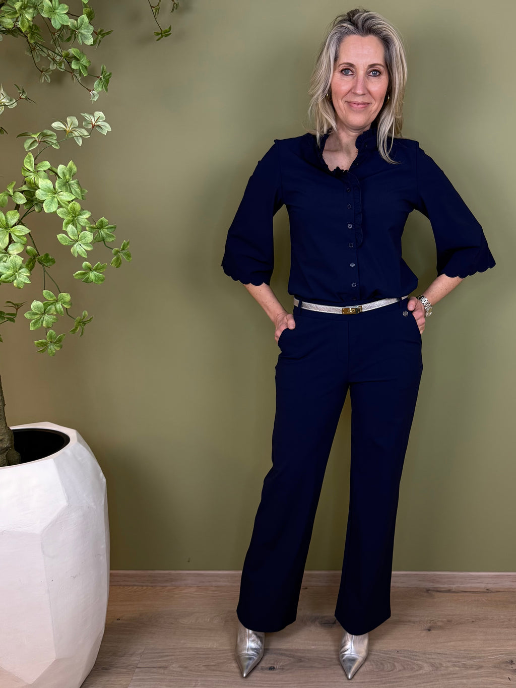 Triple Nine - Travel Blouse Chloé Navy - 5937 Blouse - Est Voilà