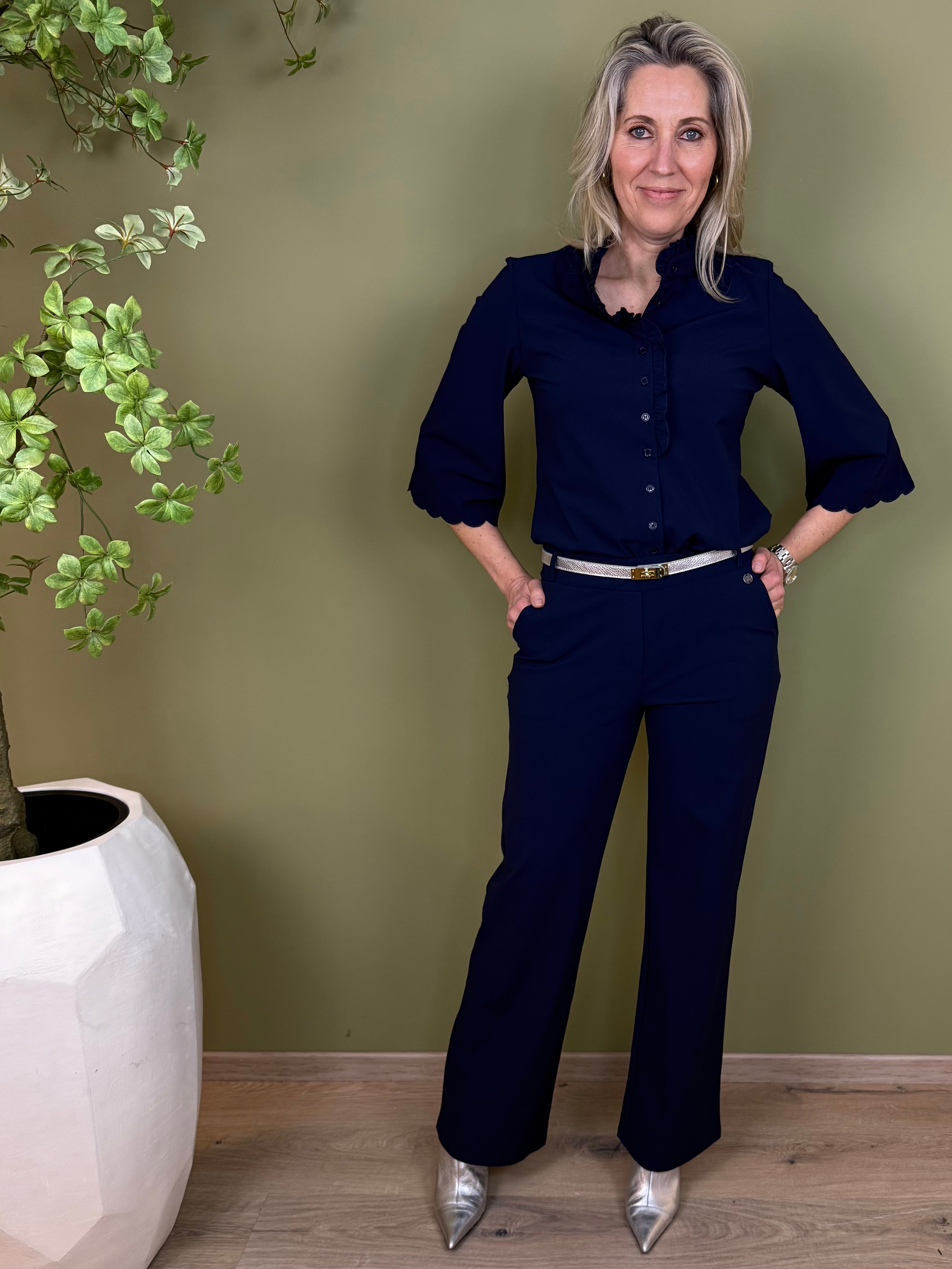 Triple Nine - Travel Blouse Chloé Navy - 5937 Blouse - Est Voilà
