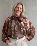 Est Voilà - Blouse Chiffon Groen Aubergine