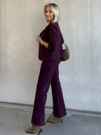 Triple Nine - Travel Broek Joy Aubergine - 3002 - Peet kleding