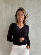 Cashmere Top Lou Lou Zwart - 9003 Top - Est Voilà
