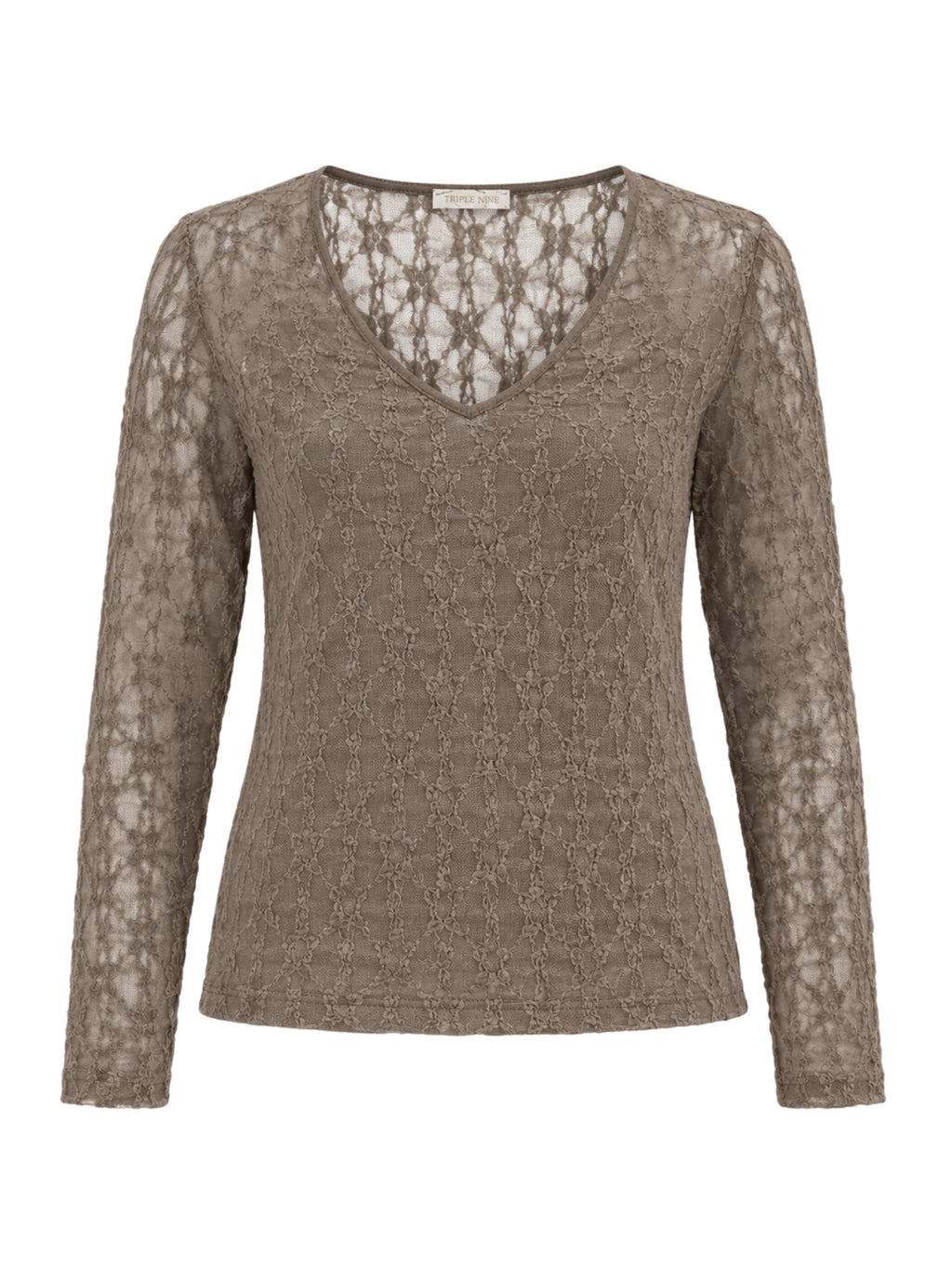 Triple Nine - Kanten Top Lucy Taupe Top - Est Voilà