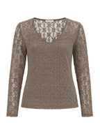 Triple Nine - Kanten Top Lucy Taupe Top - Est Voilà