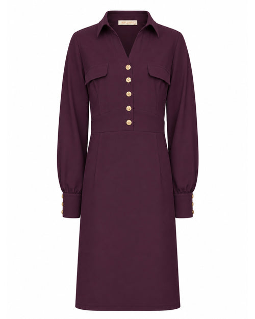 Triple Nine - Travel Jurk Melin Aubergine - 51810 Jurk - Est Voilà