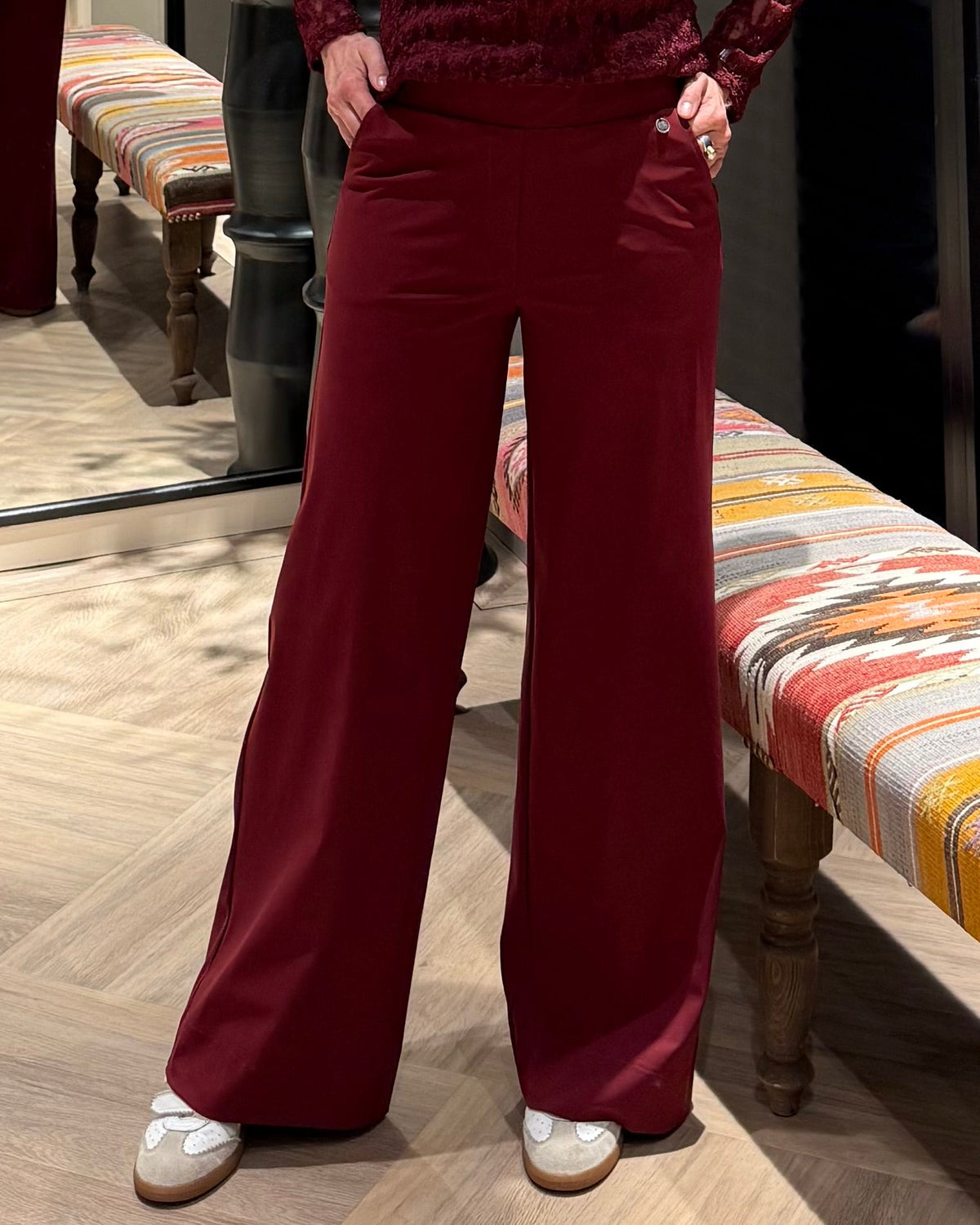 Triple Nine - Travel Broek Petra Bordeaux - 2703 - Peet kleding