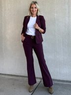 Triple Nine - Travel Broek Joy Aubergine - 3002 - Peet kleding