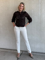 Triple Nine - Lace Blouse Mandarin Zwart - 5946 Blouse - Est Voilà
