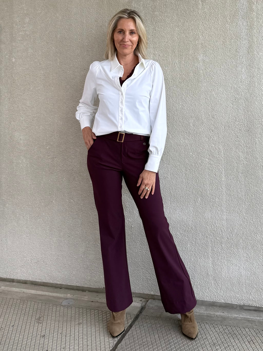 Triple Nine - Travel Broek Joy Aubergine - 3002 Broek - Est Voilà