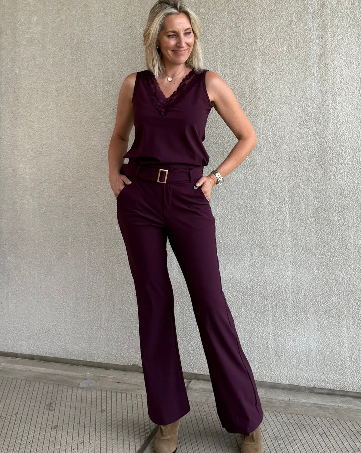 Triple Nine - Travel Top Marly Aubergine - 6913 Top - Est Voilà