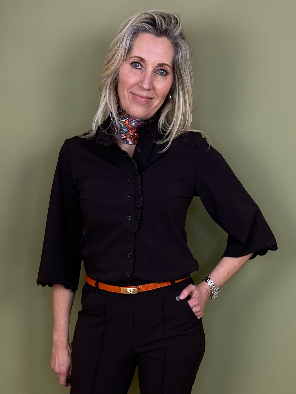 Triple Nine - Travel Blouse Chloé Donkerbruin - 5937 Blouse - Est Voilà
