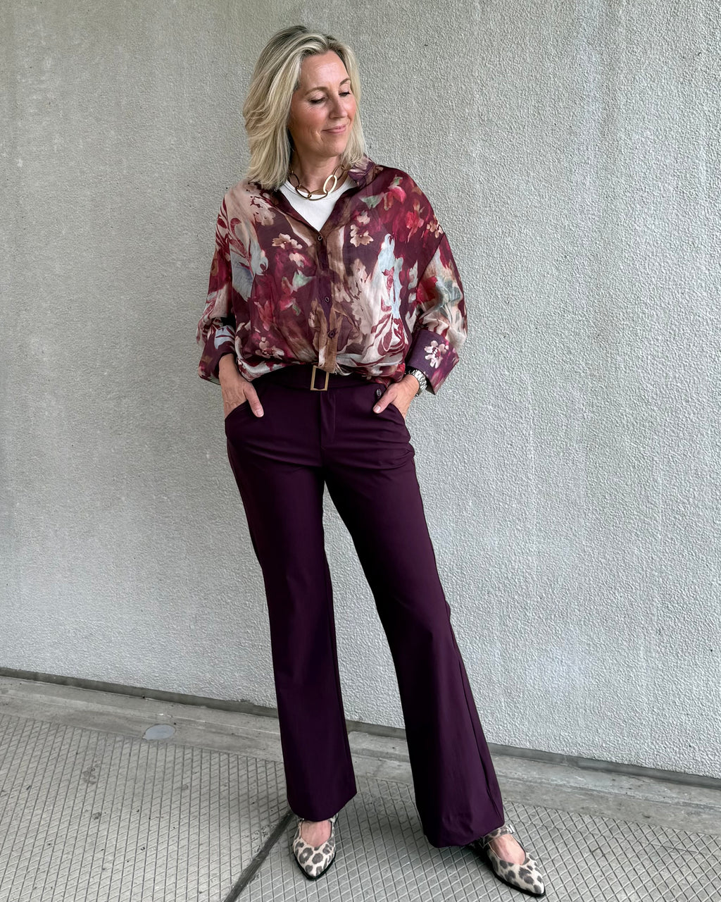 Est Voilà - Blouse Dani Aubergine Dessin