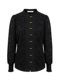 Triple Nine - Lace Blouse Mandarin Zwart - 5946