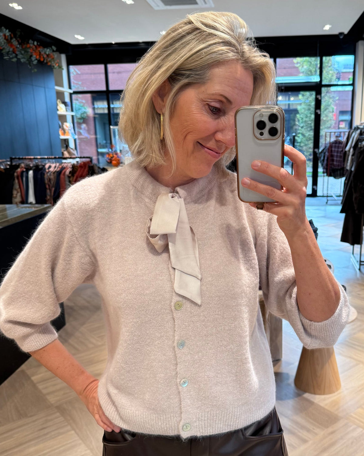 Angora Vest Strik Beige Vest - Est Voilà